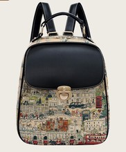 Vintage small fresh backpack female the trend PU preppy style school bag girls small backpack