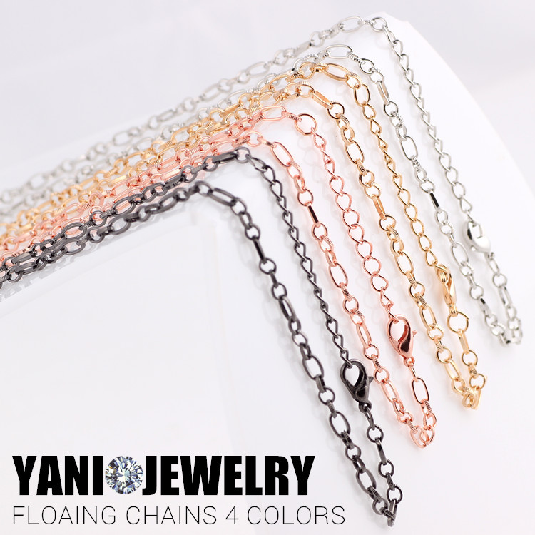 YANI JEWELRY TOP QUALITY 5 colors mix Toggle chains Lobster Clasp Necklace Fit Glass Living locket