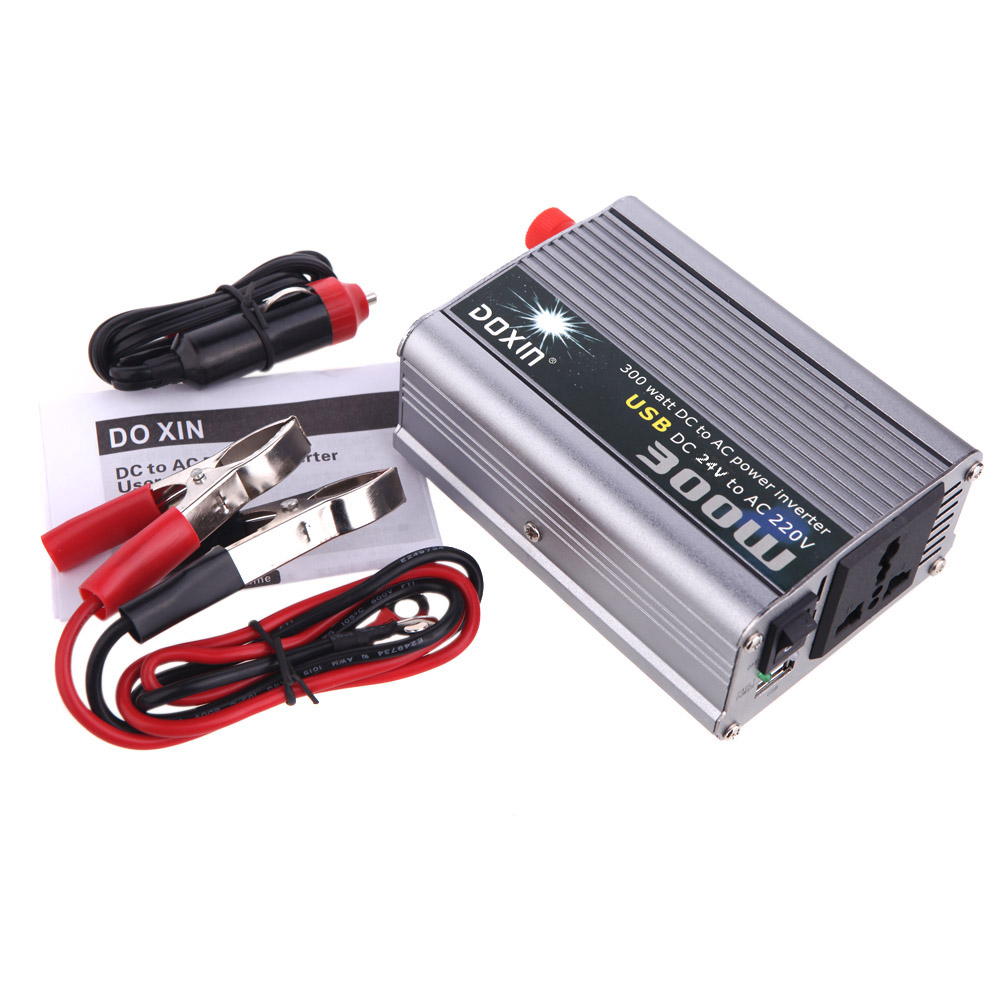 300W Watt Car Power Converter Inverter 24V 220V DC 24V to AC 220V USB Adapter Portable Voltage Transformer Car Chargers