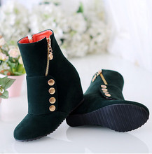 Size34-39 2015 autumn&winter 5 color fashion women outsize wedge shoes women martin boots platform ankle boots free shipping