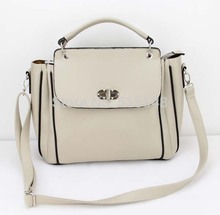 H009(beige)Fashion vintage women handbag,Two function,pu leather bag&1 shoulder straps,7 different colors,31x25cm,Free shipping!