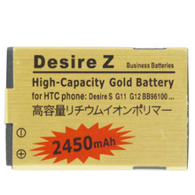 2450mAh High Capacity Gold Mobile Phone Battery for HTC Desire S Desire Z G12 S510e G11 BB9610 Free Shipping