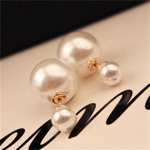 erz0631 2013 New Fashion 18K Gold Plated Cute Sweet Rose Shaped Artificial Pearl and Diamond Stud