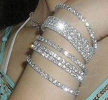 Bridal Bracelet Bride Wedding Accessories Marriage Rhinestone Crystal Elastic Bangle Chain