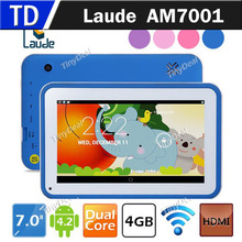 Large In Stock Laude AM7001 7″ 7 Inch Android 4.2.2 ATM7021 Dual Core 4GB Children Tablet Kids Tablet PC with WiFi OTG HDMI