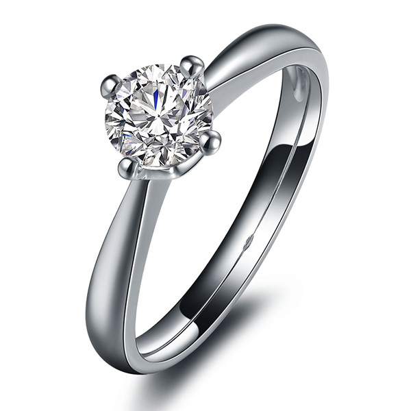 100% Real 18K Solid White Gold Moissanite Wedding Rings For Women ...