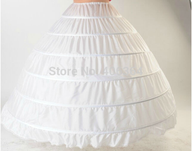 Frete grátis de alta qualidade branco 6 aros Petticoat crinolina Slip comb