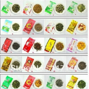 20 Kinds Tea for Chose 5 packs 40g Chinese tea Tieguanyin Dahongpao Ginseng Wulong Jasmine Ripe