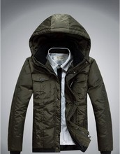 Free shipping 2014 new men’s fall and winter clothes men short paragraph Slim Down Hooded men’s jackets , M-2XL