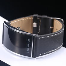 Retail Black Fashion LED Watch For Ladies Leather Bracelet Digital Wristwatches Women Boys Girls Unisex Luxury