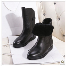 Size 35-40 2014 new arrive winter fashion women vintage martin boots flat Genuine leather plush warming boots free shipping