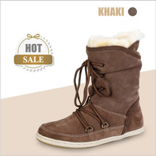 2014 New Arrival American And European Casual Genuine Leather High-quality Cotton Warmth Female Snow Boots Free Shipping