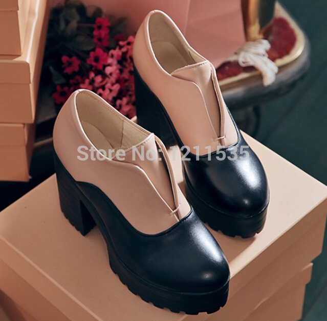 2014 fashion ankle martin boots for women chunky high heels platform shoes woman pumps punk ankle