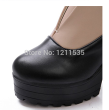 2014 fashion ankle martin boots for women chunky high heels platform shoes woman pumps punk ankle