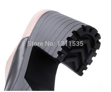 2014 fashion ankle martin boots for women chunky high heels platform shoes woman pumps punk ankle