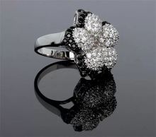 2014 Autumn Winter Trendy Jewelry Elegant Women Flower Shape AAA Cubic Zirconia Platinum Plated Rings Marriage