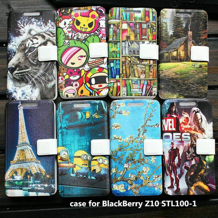 PU leather case for BlackBerry Z10 STL100 1 case cover