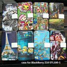 PU leather case for BlackBerry Z10 STL100-1 case cover