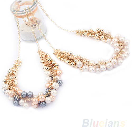 Fashion beautiful delicate Occident Style hyperbole Multilayer pearl necklace Nacklaces pendants 1NJK