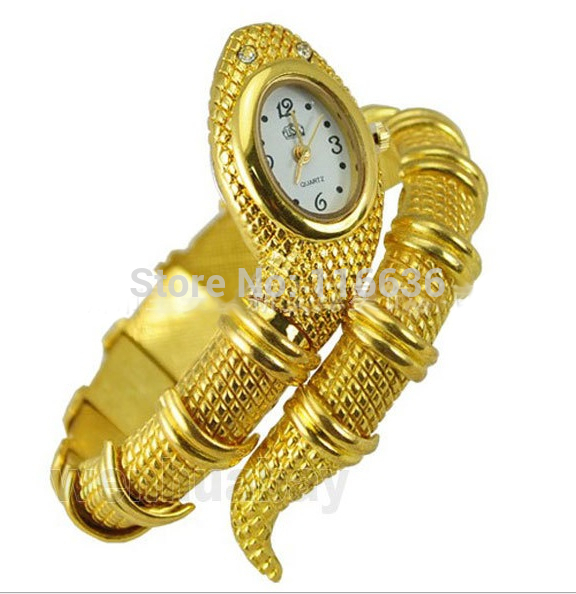 High Quality Metal Band Watch Women Gold SERPENT Silver Snake wristwatch casual women New Fashion 40z