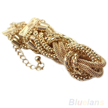 Women Bracelet Gold Twisted Alloy Chain Bracelet 1N6V