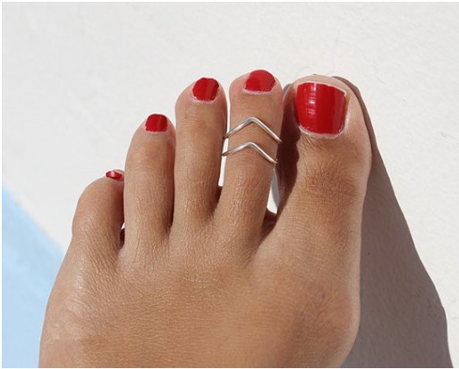 New arrival accessories handmade simple dual use v foot ring female toe Ring Single Piece