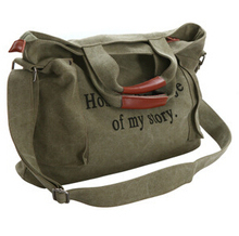 2014 New Women s fashion canvas handbag large capacity travel sports messenger bag female short trips