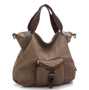 Fashion Larger capacity canvas handbag women s travel sports big messenger bag trend washed canvas shoulder