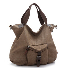 Fashion Larger capacity canvas handbag women s travel sports big messenger bag trend washed canvas shoulder