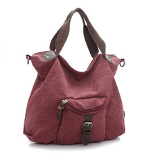 Fashion Larger capacity canvas handbag women s travel sports big messenger bag trend washed canvas shoulder