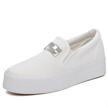 2014 new fashion sneakers for women platform sneakers slip on lazy rhinestone canvas shoes woman 5