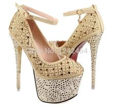 2014 summer designer shoes in Europe and the sequins rivet ultra high nightclub sandals with waterproof