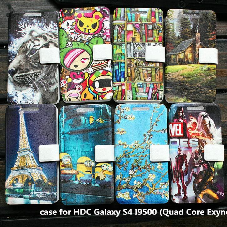 PU leather case for HDC Galaxy S4 I9500 Quad Core Exynos case cover