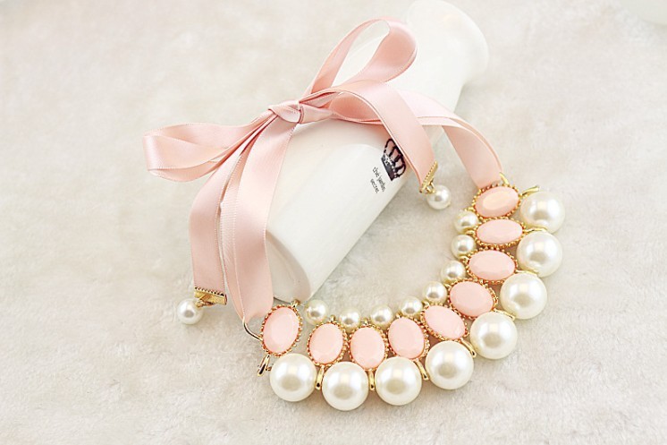 2014 new fashion chunky pearl necklace for women brand vintage jewelry accessories statement choker necklaces wholesale