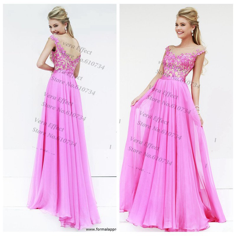 Plus-Size-Bright-Pink-Junior-Prom-Dresses-Floor-Length-Long-Formal ...