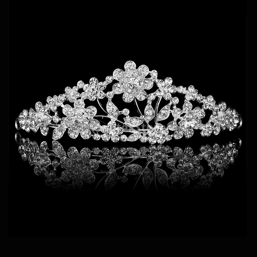 india Bridal flower Crystal Tiara Party crowns Crown 5.43 Bridesmaid online Rhinestone Flower