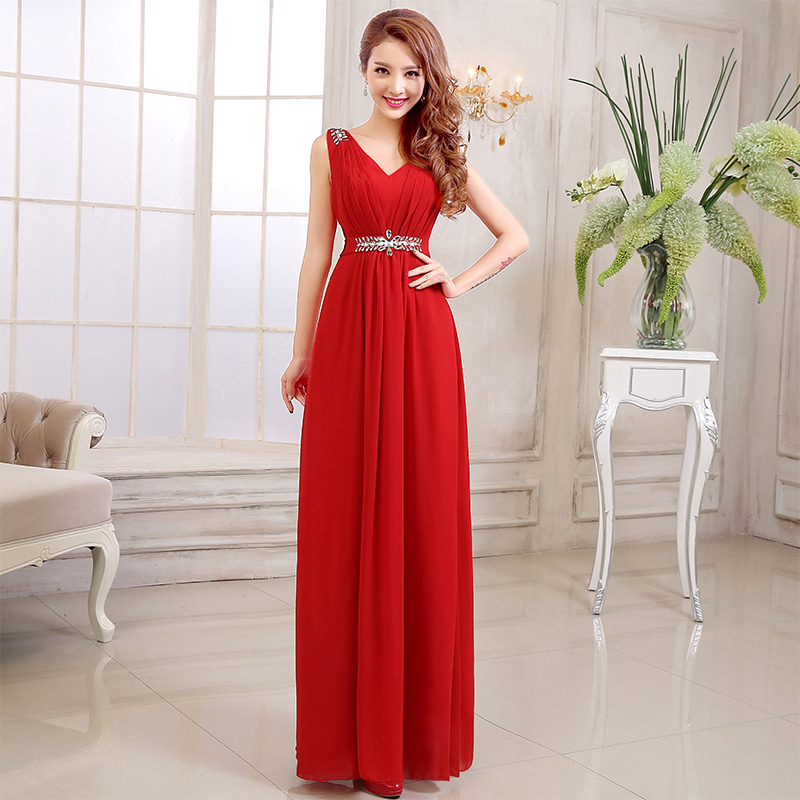 new cheap red white sequined chiffon bridesmaid dresses under 50 prom ...