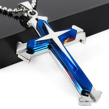 Unisex Men Stainless Steel Cross Pendant Necklace Chain Kimisohand