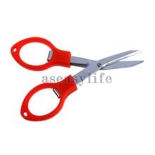 Mini Stainless Steel Foldable Red Fishing Scissors Line Cutter Tool ASAF