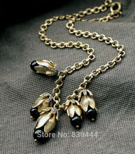 New Fashion Resin Stone Black Flower Jewelry Alloy Fashion New Arrival Copper Women Necklace Jewlery