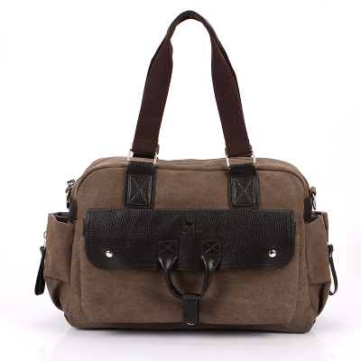 On sale unisex travel sports handbag men s casual large capacity shoulder bag with leather for