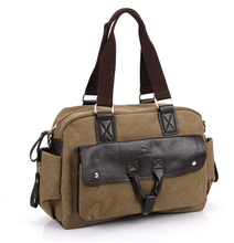 On sale unisex travel sports handbag men s casual large capacity shoulder bag with leather for