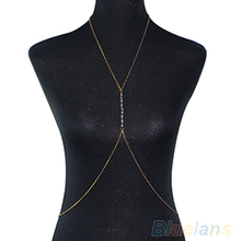Womens Sexy Bikini Crossover Harness Pearl Waist Belly Body Chain Necklace Body Jewelry 05NZ