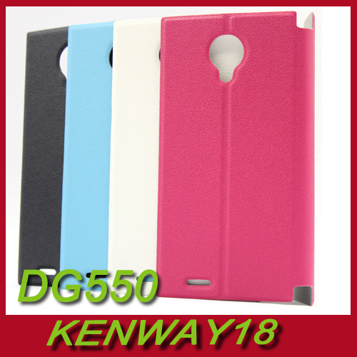 Free Shipping 4 Colors Litchi Flip Leather Case For Doogee DG550 MTK6592 Octa Core 1 7GHz