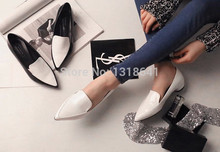 2014 US&UK Style Hot Fashion Spring/Summer Pointed Toe Leather Women Casual Low Heel Flat Shoes