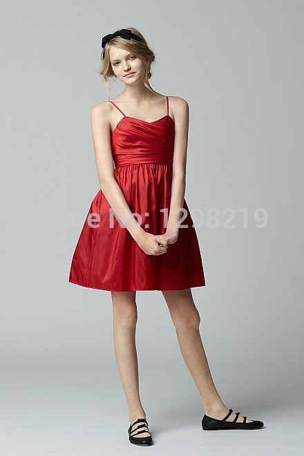 Vestido-Madrinha-Red-Cute-Sleeveless-Junior-Bridesmaid-Dresses-A-Line ...