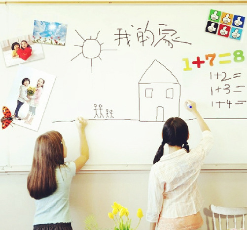 Peel and stick whiteboard good ads vinyl chalkboard wall sticker free marker pen and eraser 45cmx200cm