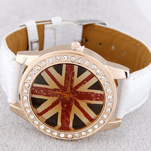  Hot Sale New design European and American fashion flag leather watches free shipping High Quality