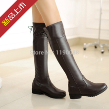 Autumn style and winter style fashion female long boots flat heel knee-length boots thick heel boots riding boots
