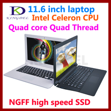 High speed laptop ultrabook 11.6 ”  4GB RAM 64GB SSD with Intel Celeron Quad thread quad thread 1.83 Ghz bluetooth wifi USB 3.0
